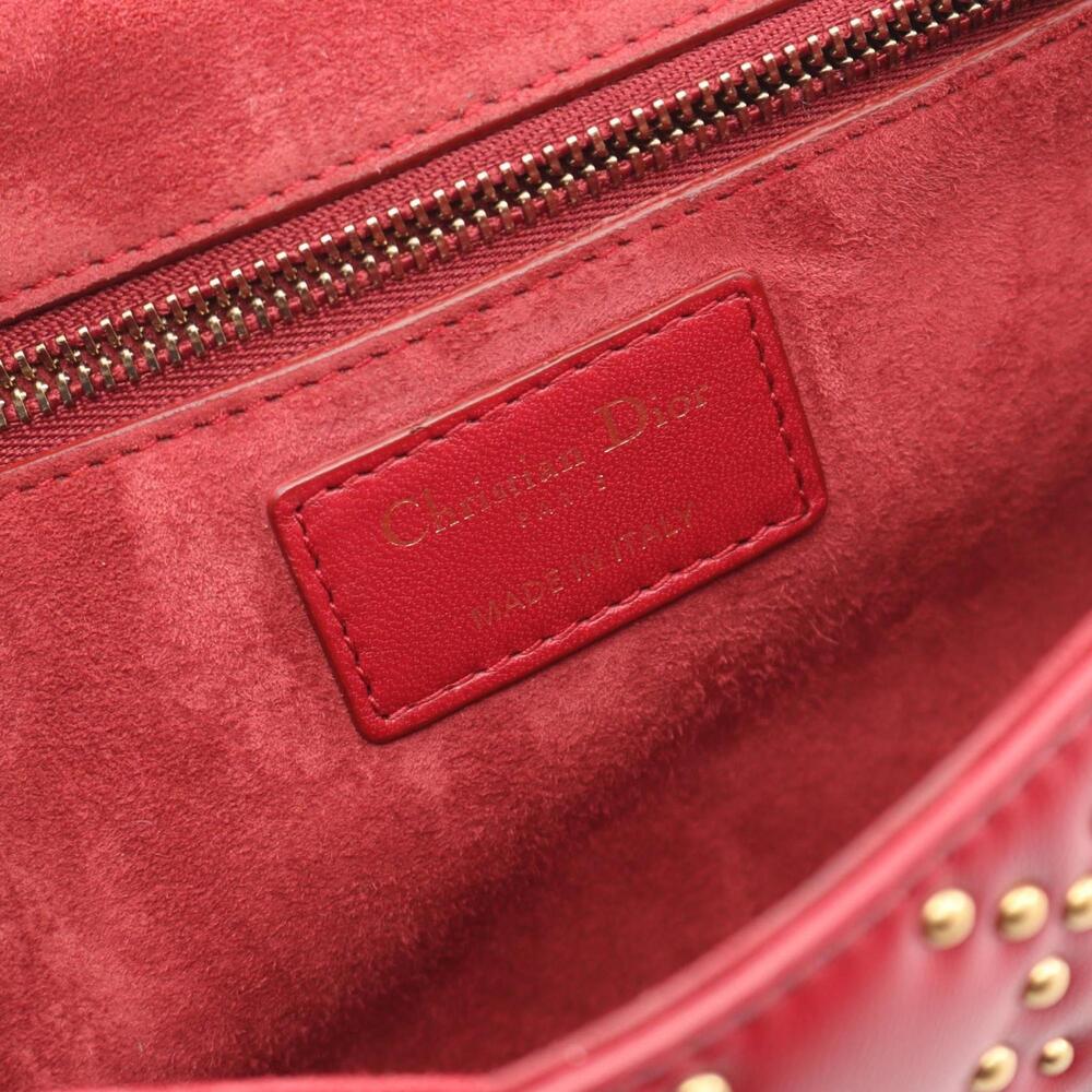 CHRISTIAN DIOR Red Leather Shoulder Bag - Picture 4 of 9